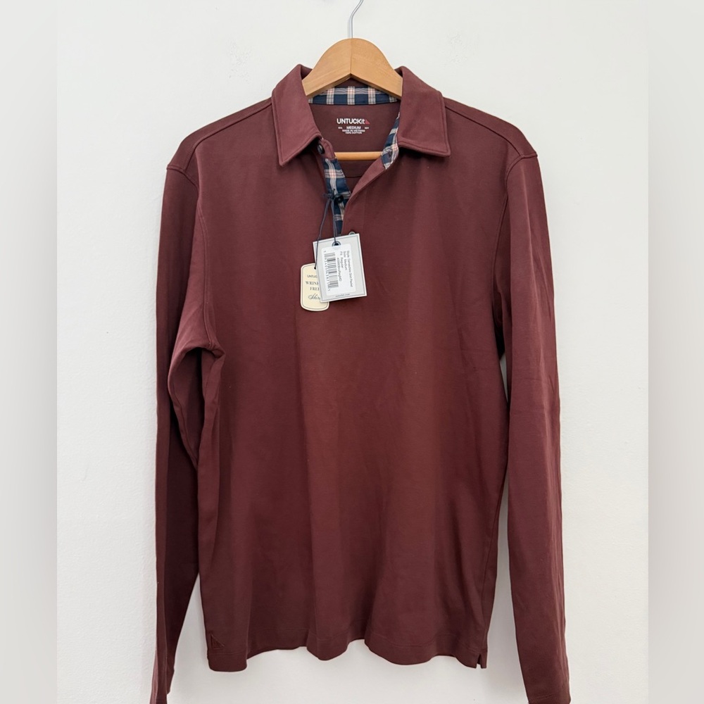 UNTUCKit Men's Maroon Long Sleeve Shirt